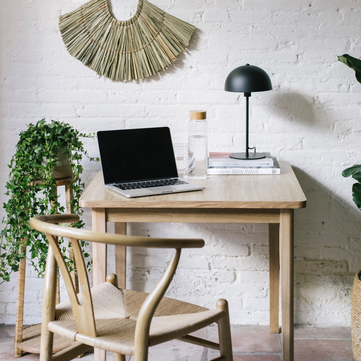 Andrea House Support plante rotin et bois
