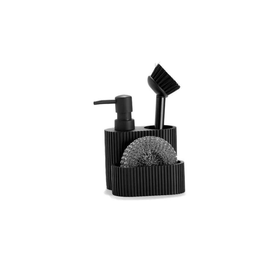 Andrea House distributeur liquide vaisselle résine noir