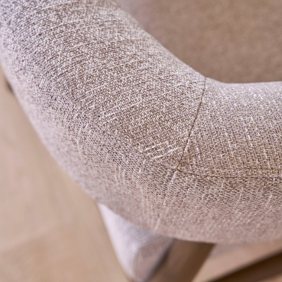 Berah Getah Éloi fauteuil hêtre tissu beige chiné