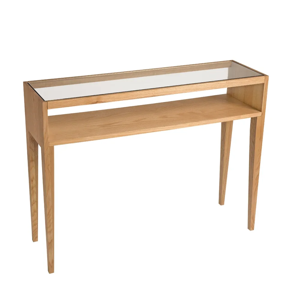 Andrea House 100 cm console frêne et verre