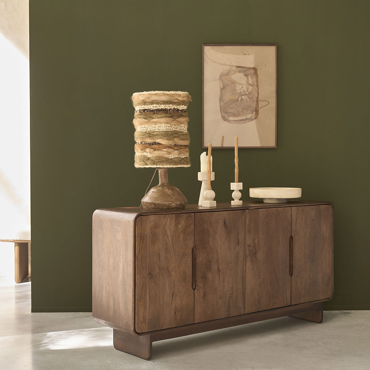 Berah Getah Sofia buffet manguier massif 160 cm noyer
