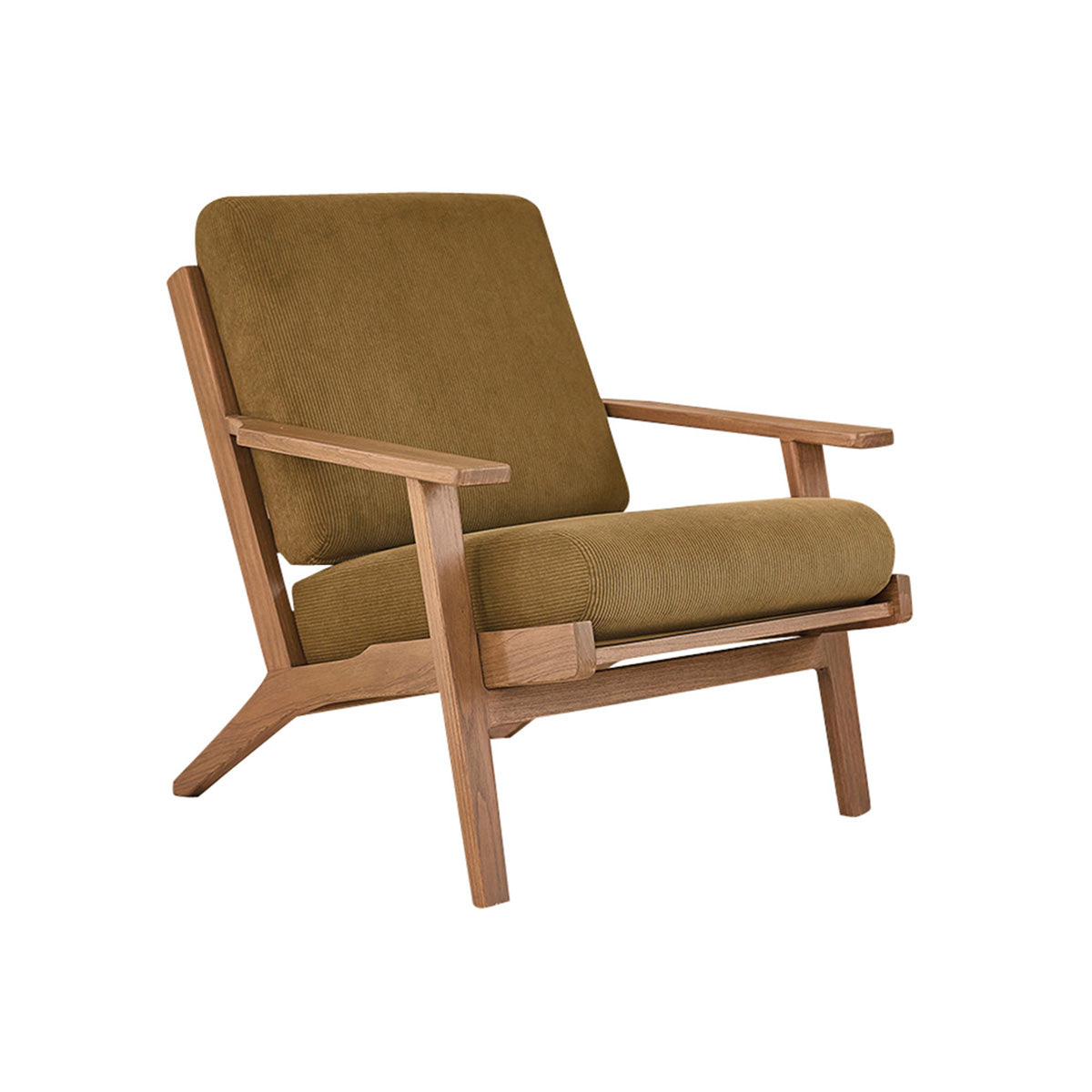 Berah Getah Achille fauteuil mindi velours vert olive