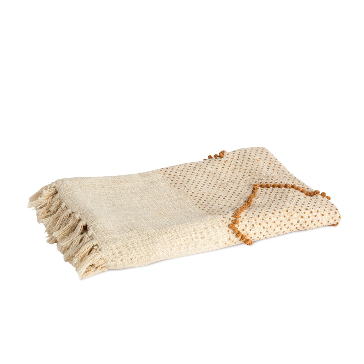 Andrea House Textil plaid coton beige 130x170 cm