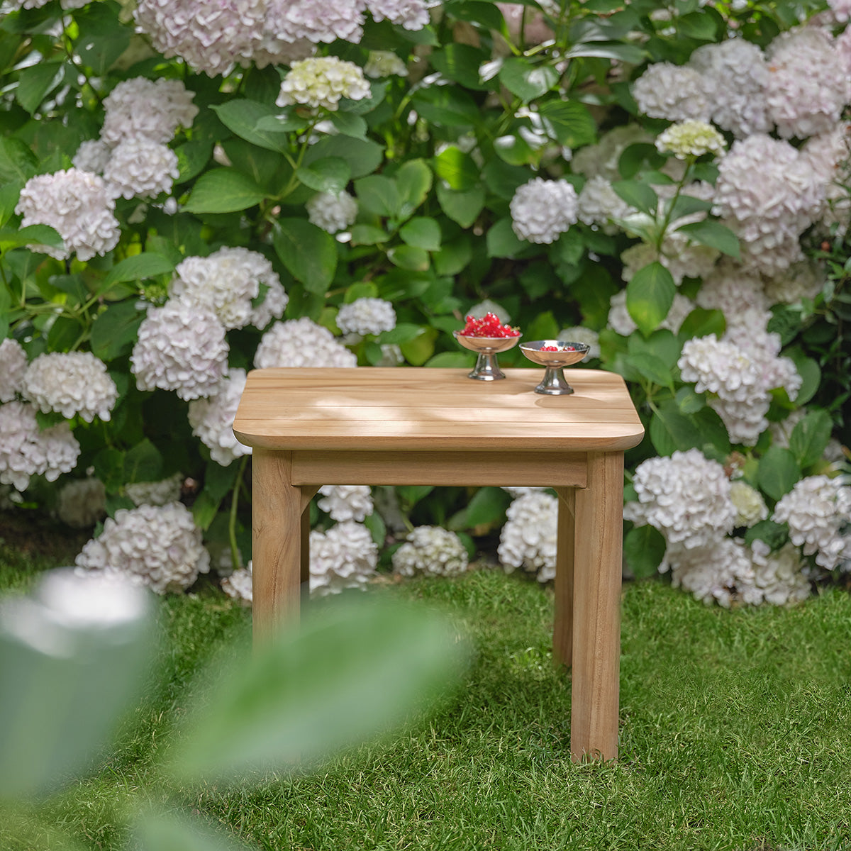 Berah Getah PIANA Table d’appoint jardin teck 50 cm