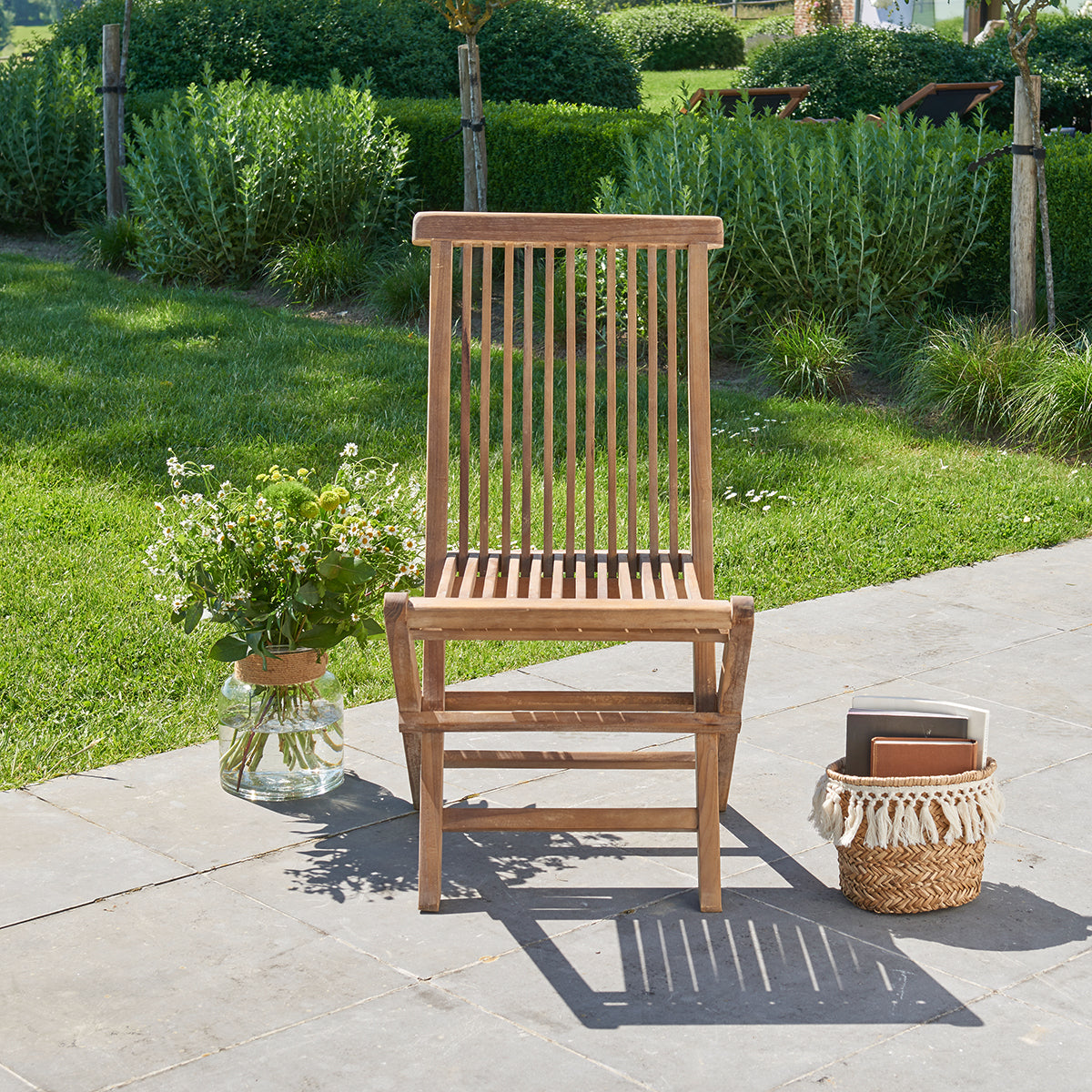 Berah Getah BALI Chaise jardin teck huilé pliante lot de 2