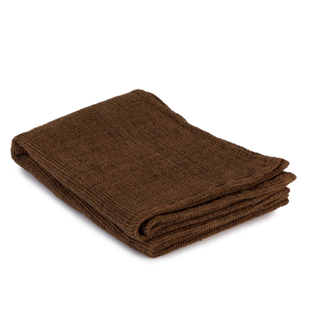 Andrea House Textil plaid coton marron Waffle 130x170