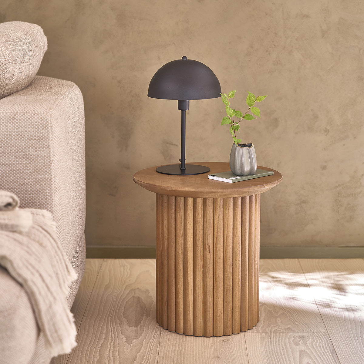 Berah Getah Coline table d’appoint teck ronde 40 cm