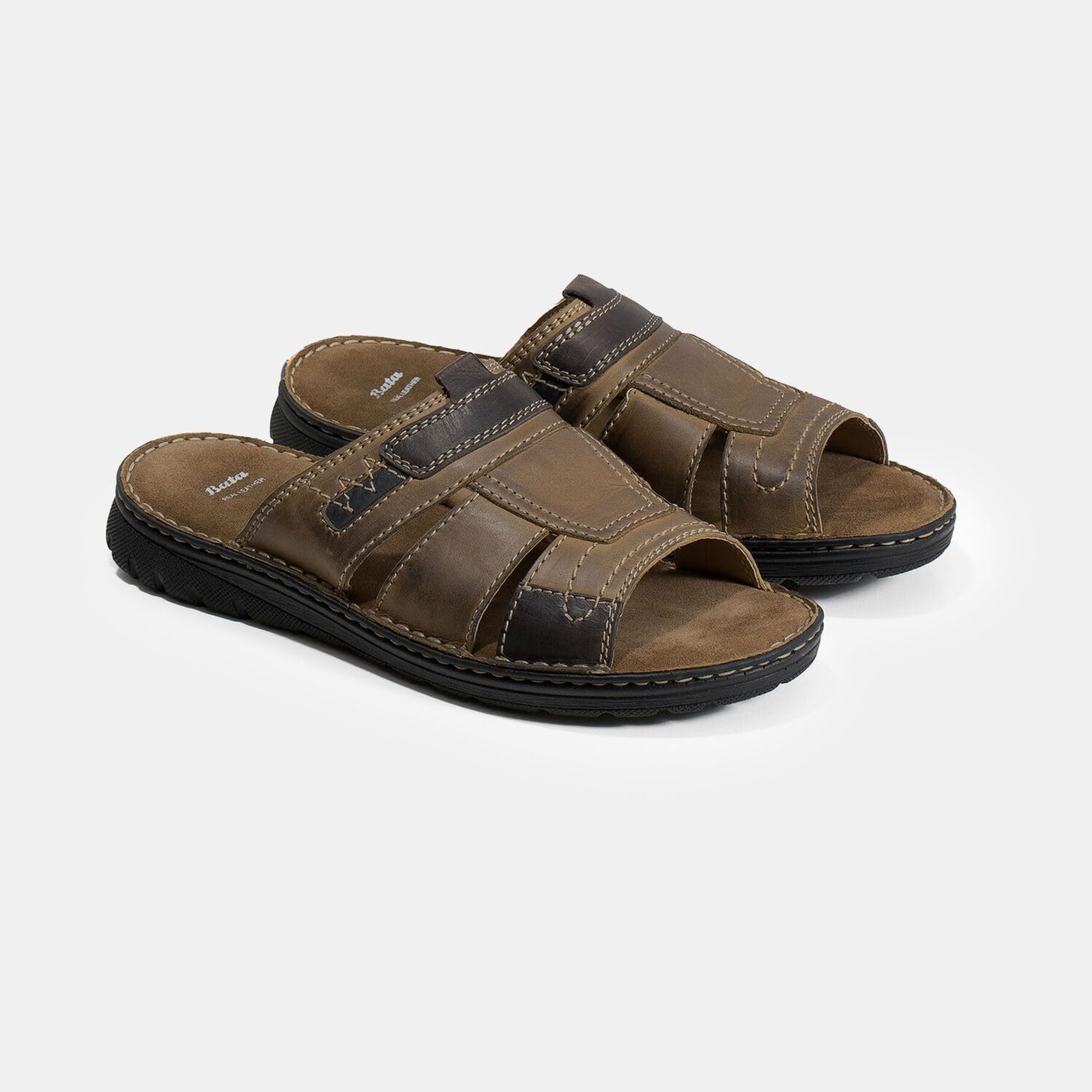 Bata Sandales Nubuck Mules Homme Confort Été