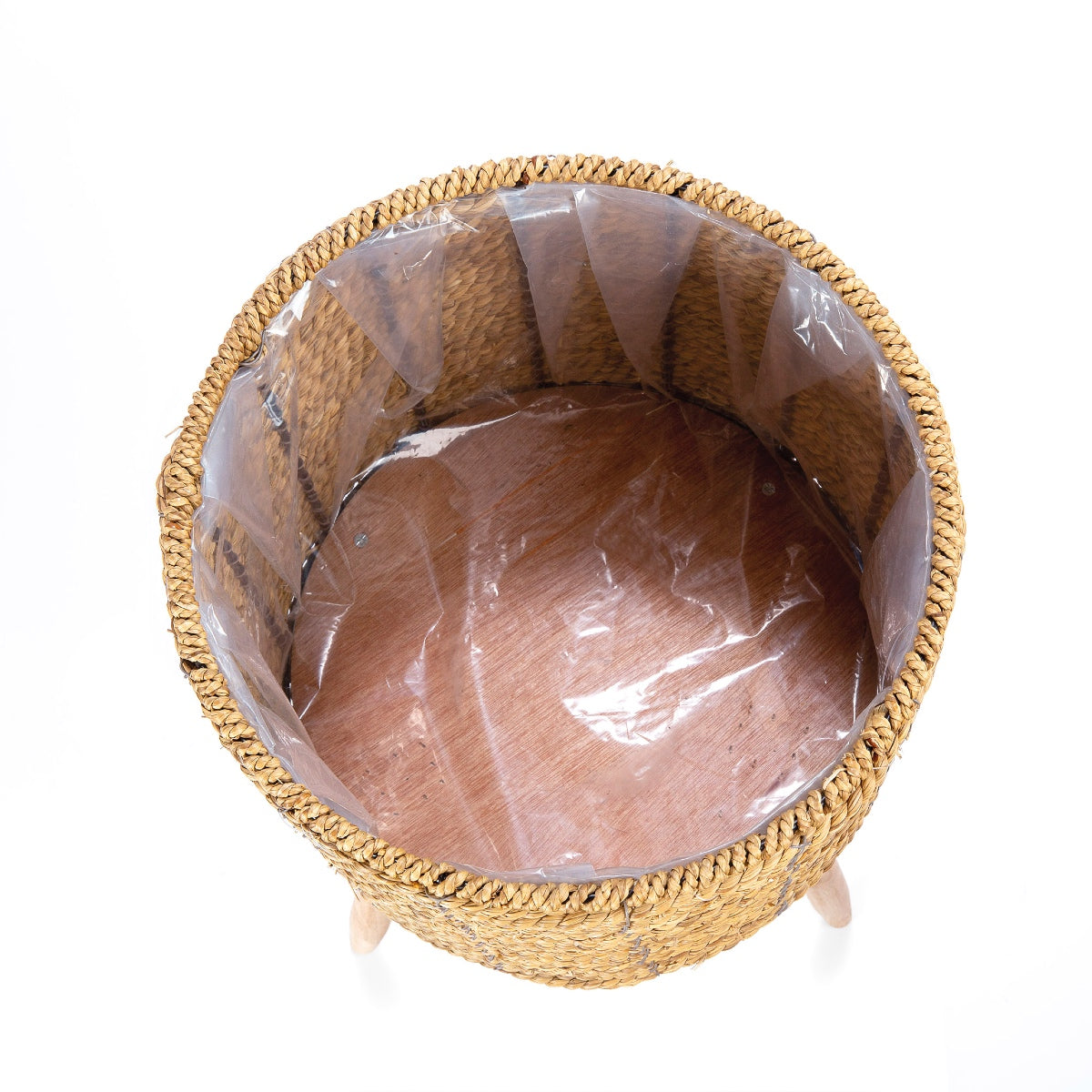 Andrea House lot 2 cache-pots sur pied jonc naturel