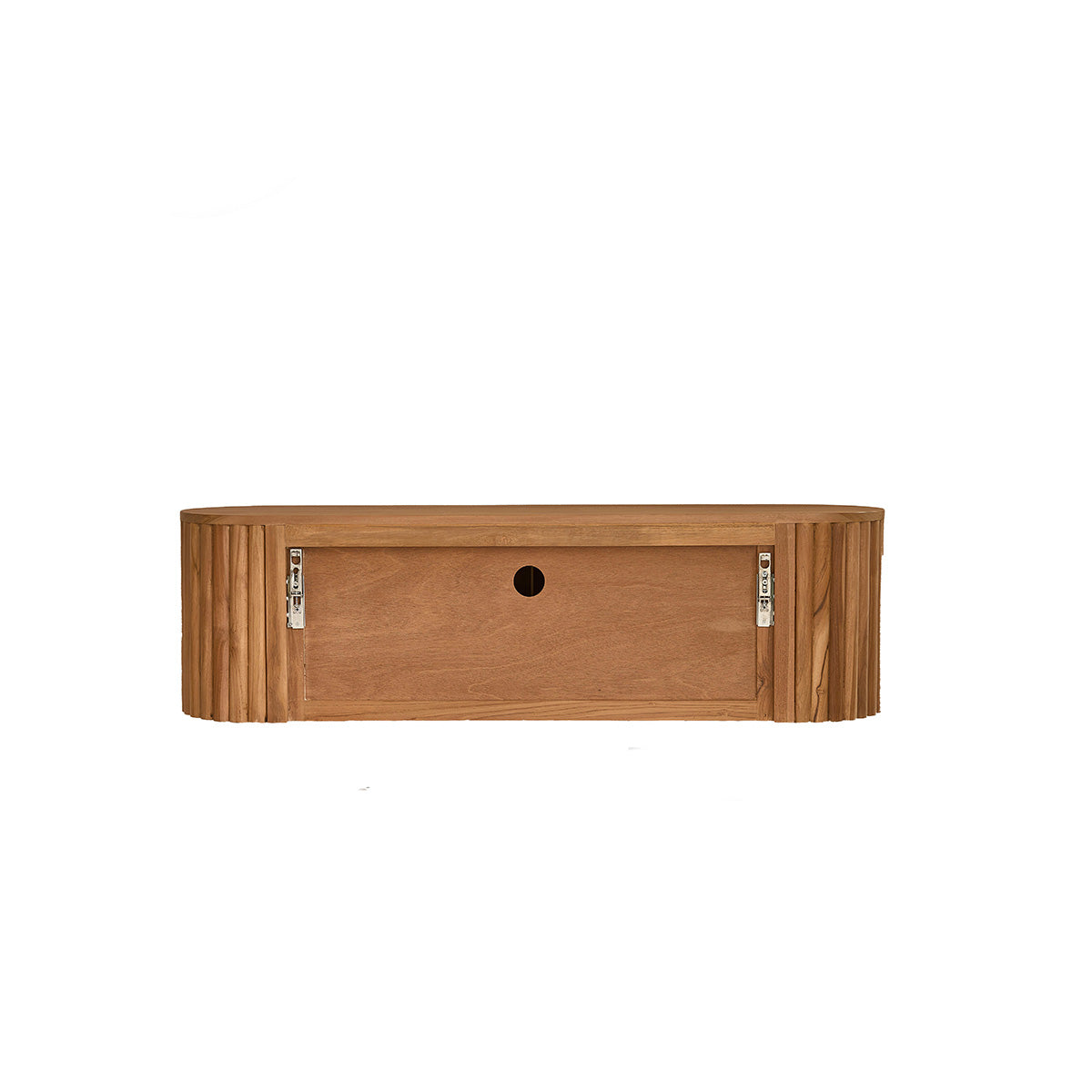 Berah Getah Belize meuble TV suspendu teck 140 cm 3 portes