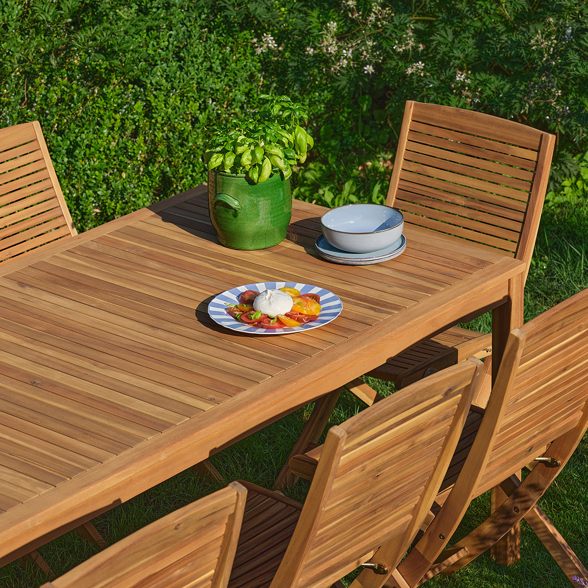 Berah Getah Milos table de jardin acacia 200 cm huilé