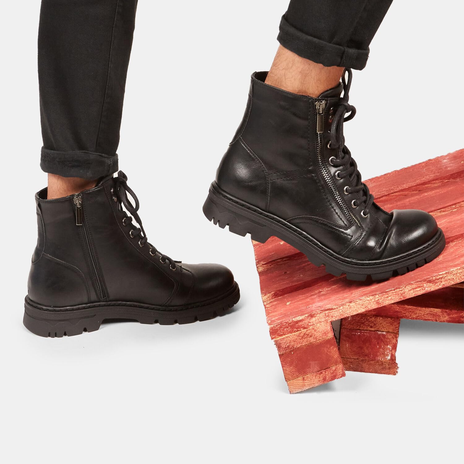 Bata Bottines homme cuir noir fermeture éclair latérale