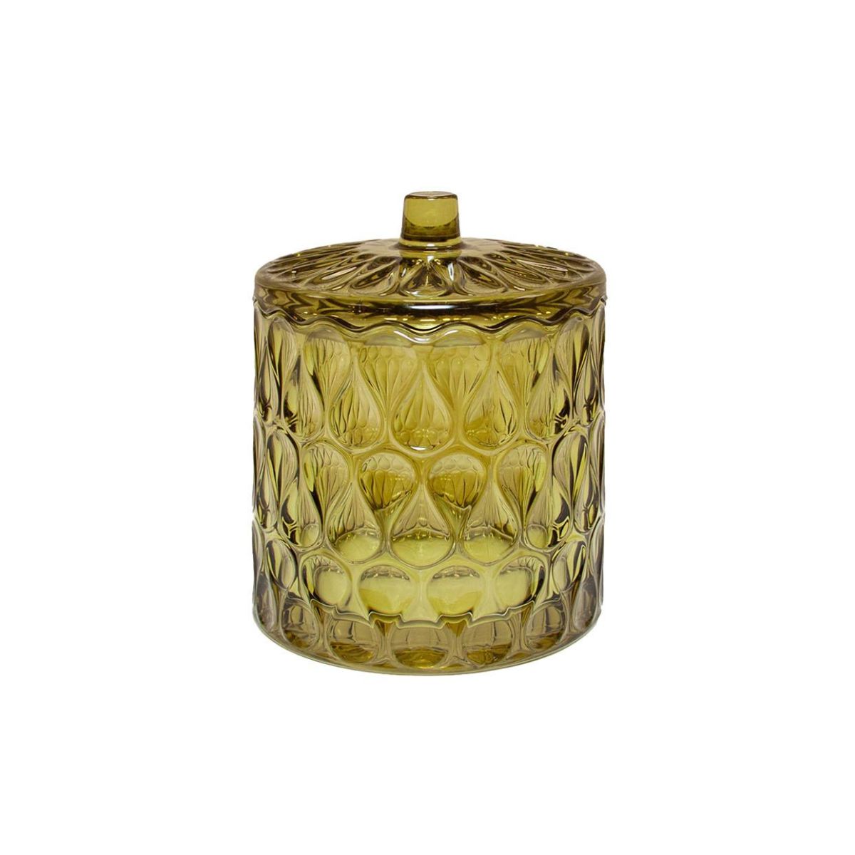 Andrea House Baño pot avec couvercle verre vert Pear 10cm