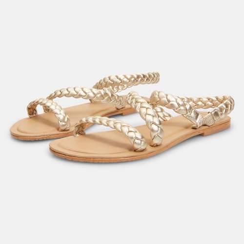 Bata Sandales plates femme cuir tressé été