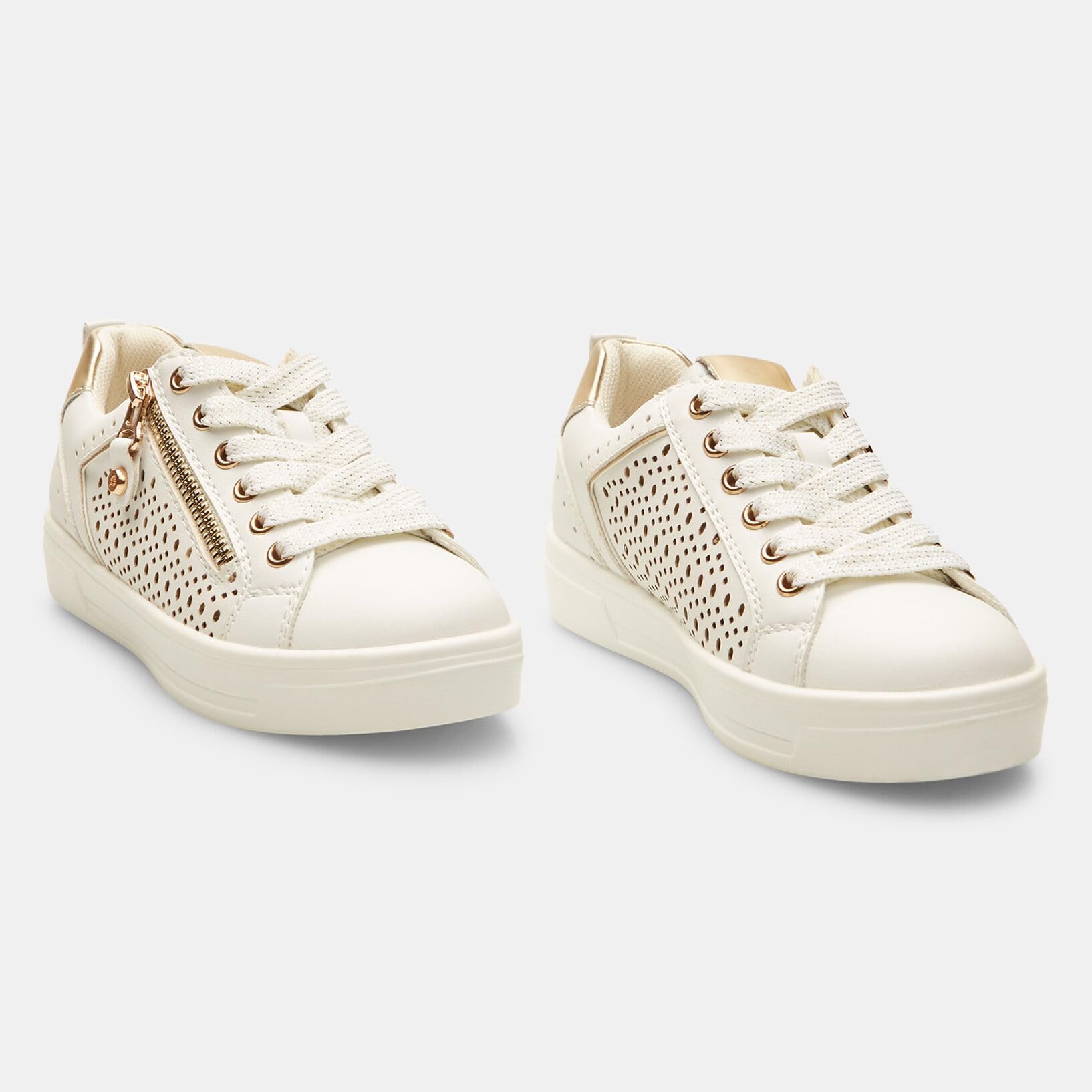 Bata sneakers fille zip perforées confort