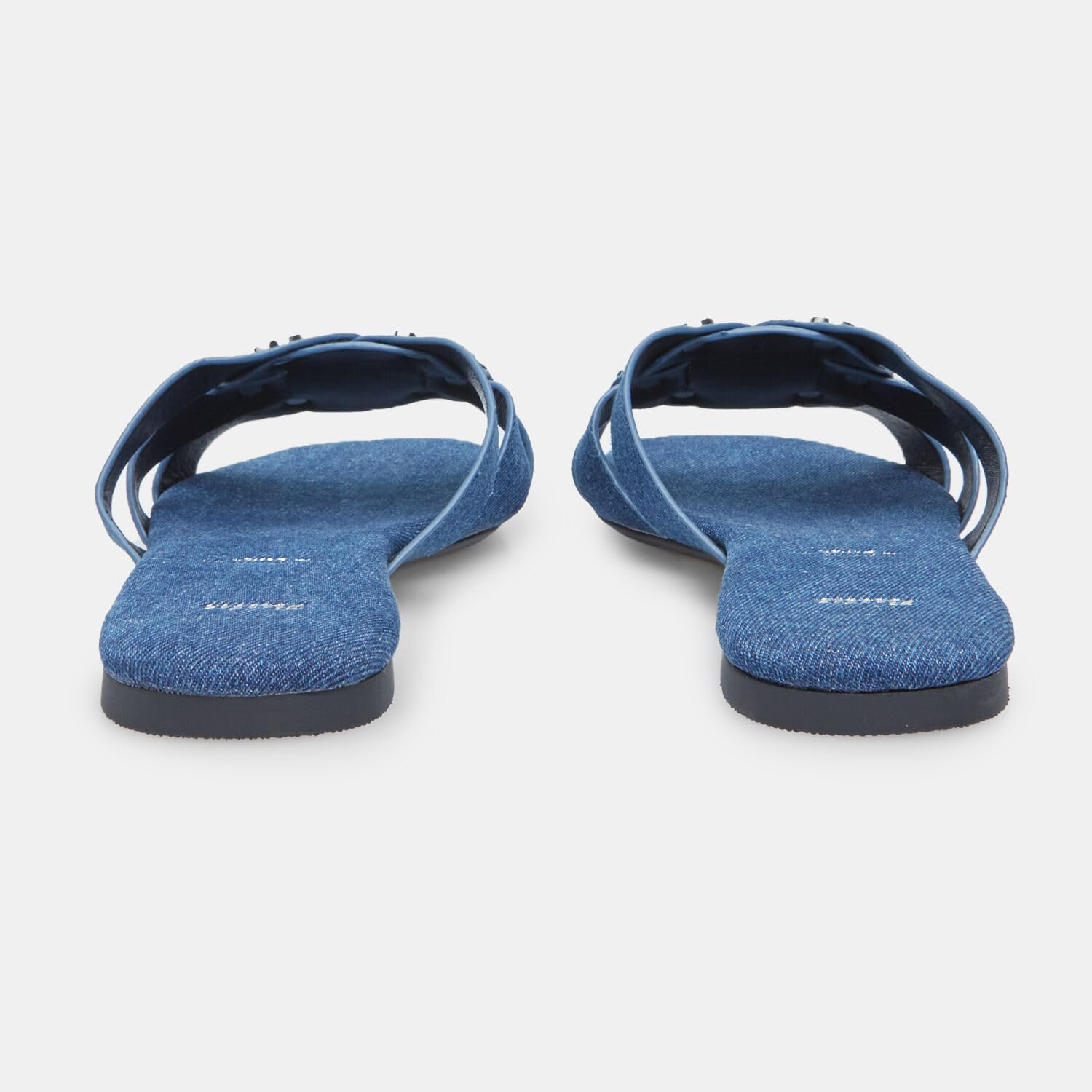 Bata Sandales Mules Plates Femme Denim clous