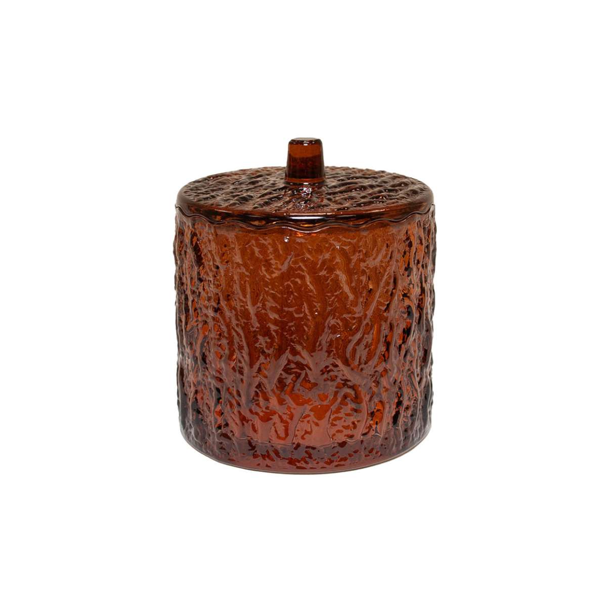Andrea House bocal verre marron vintage avec couvercle
