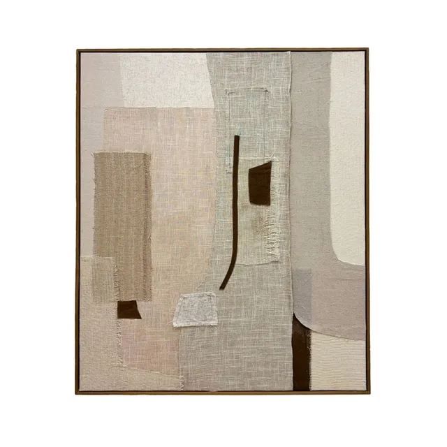 Andrea House Papúa tableau abstrait beige marron 80x100 cm