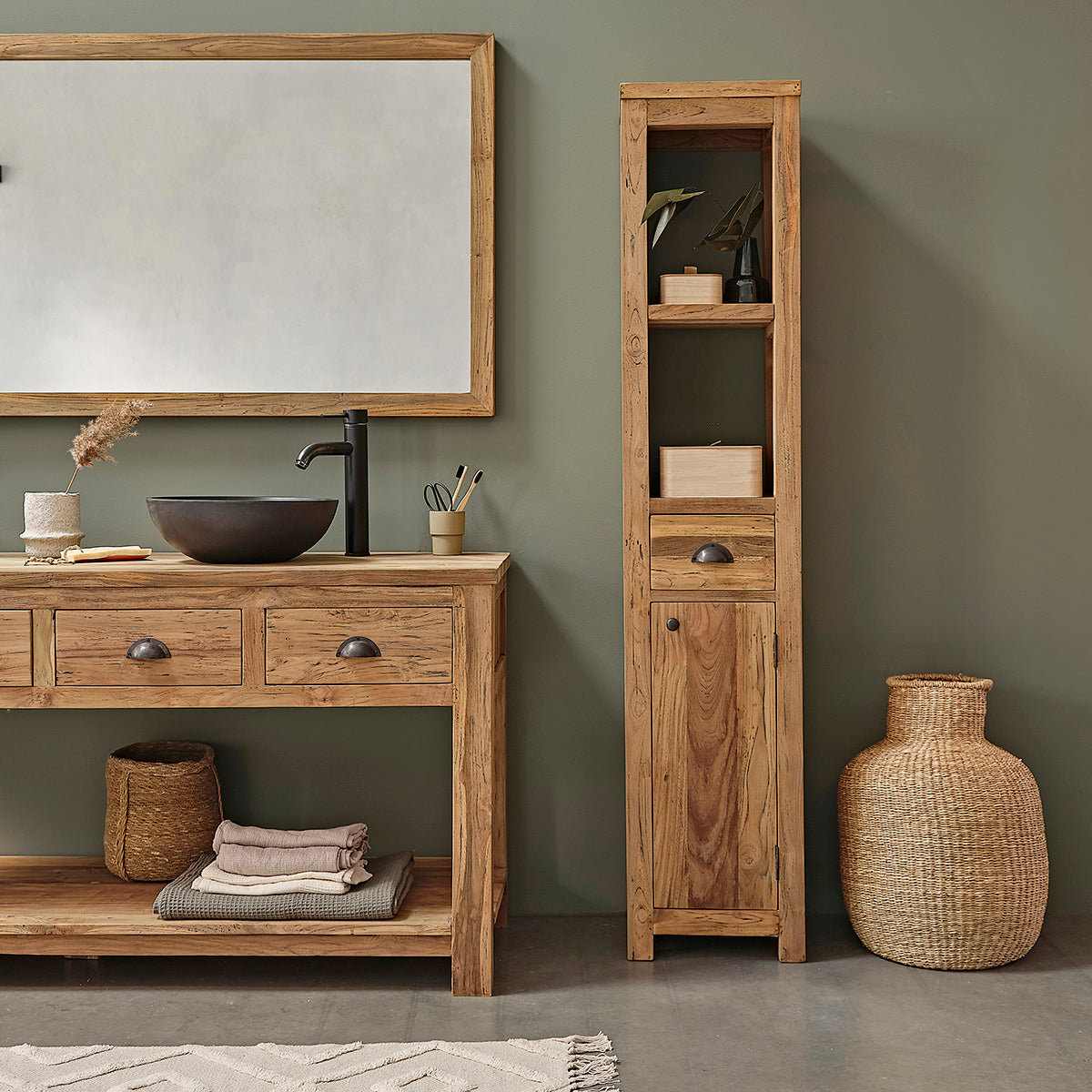 Berah Getah Austin colonne teck recyclé 170 cm 1 porte