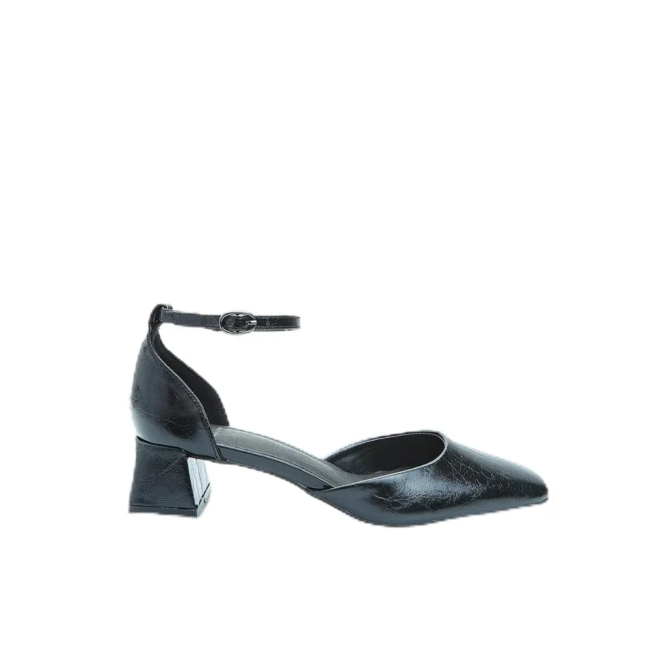 Bata Ballerines Mary Jane cuir noir bride cheville femme