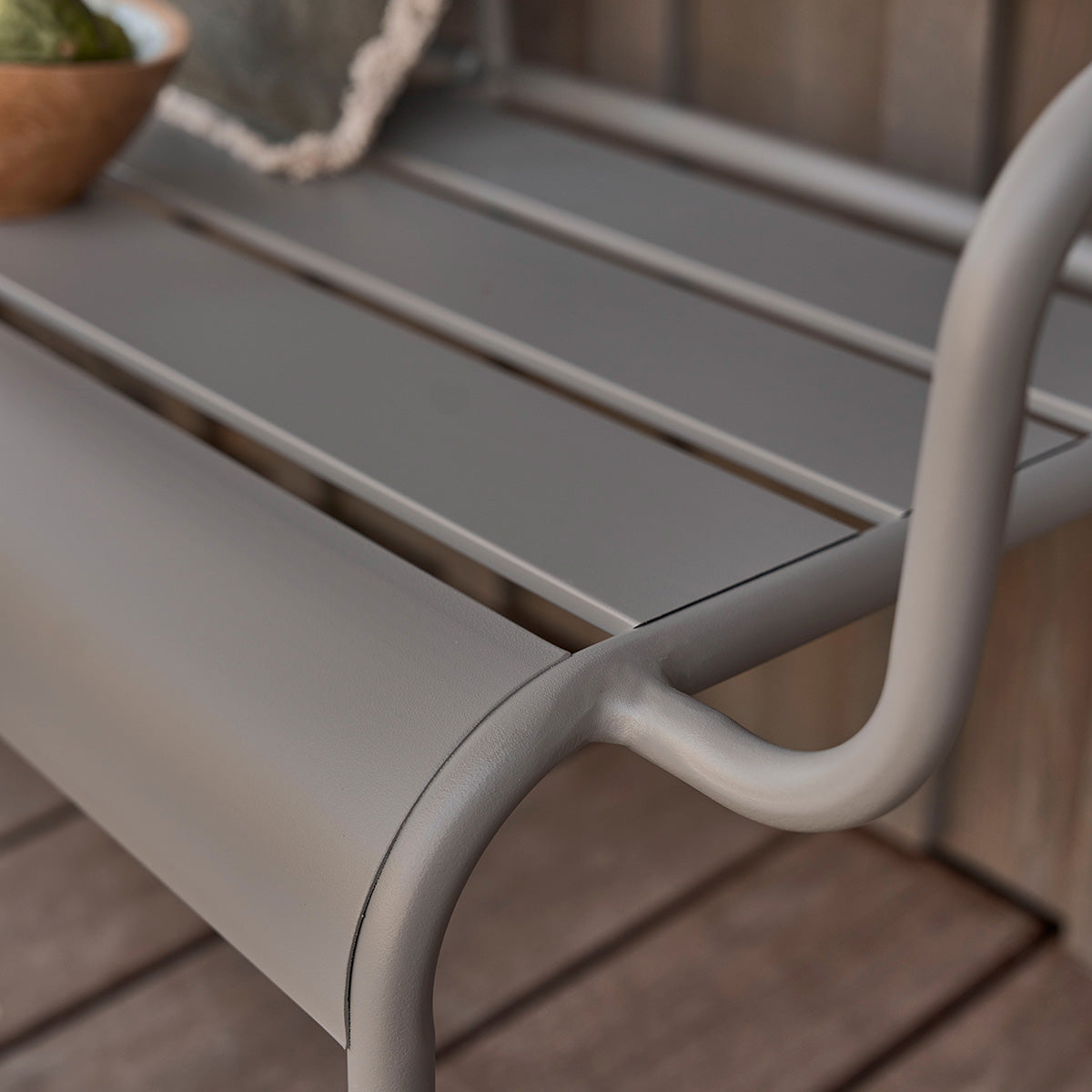 Berah Getah Zéphir banc alu gris 118 cm 2 places