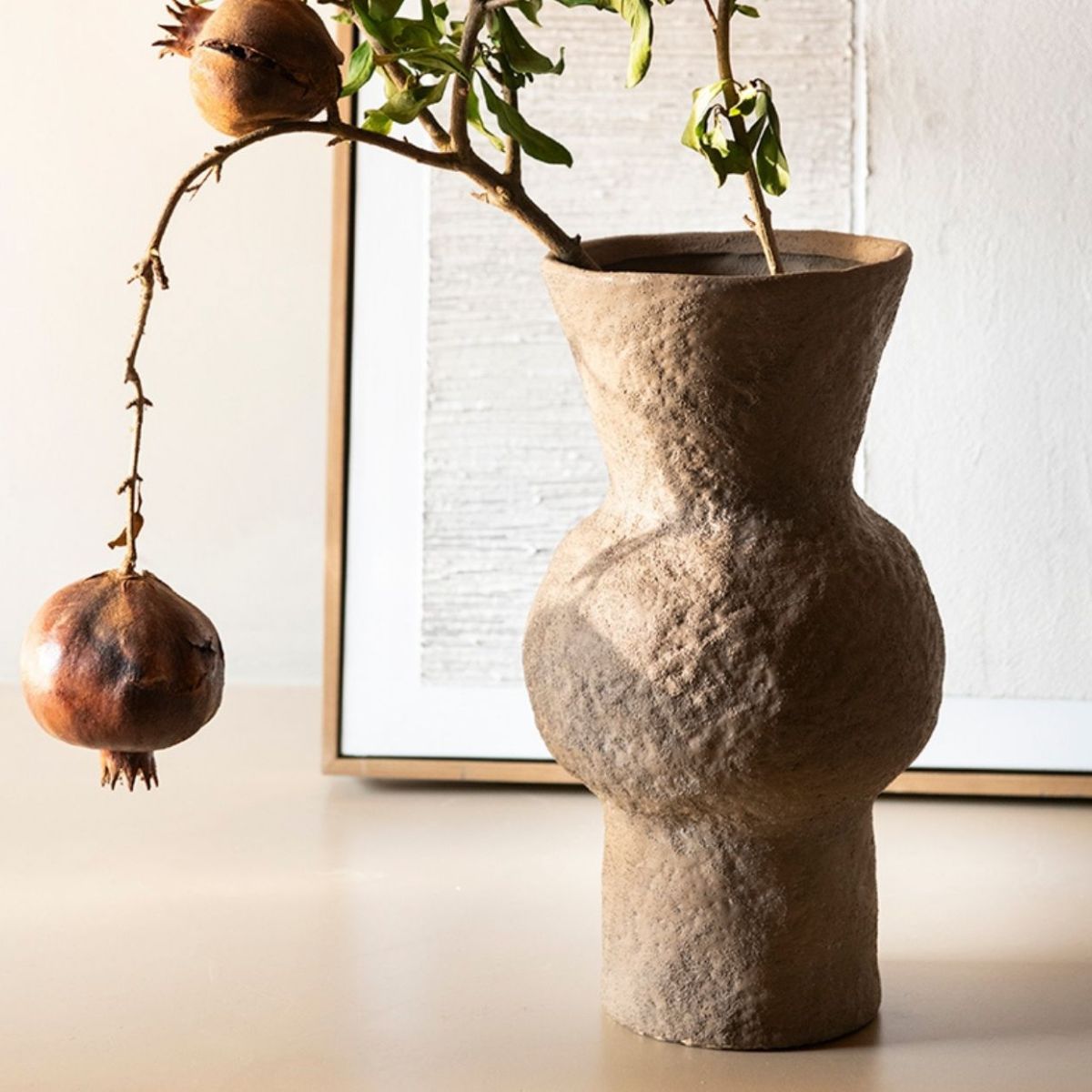Andrea House Lira vase grès marron 31 cm
