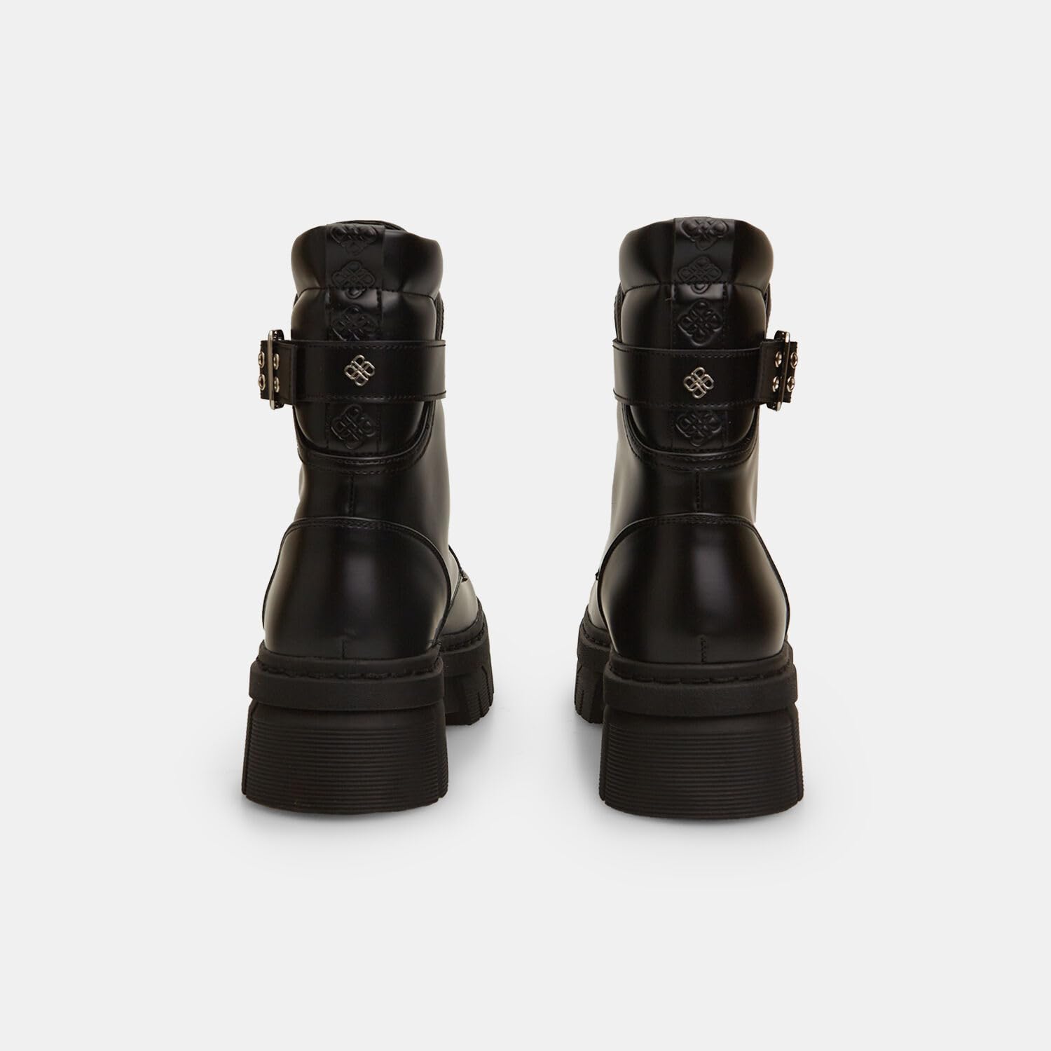 Bata Bottines Bikers zip clous cuir noir femme