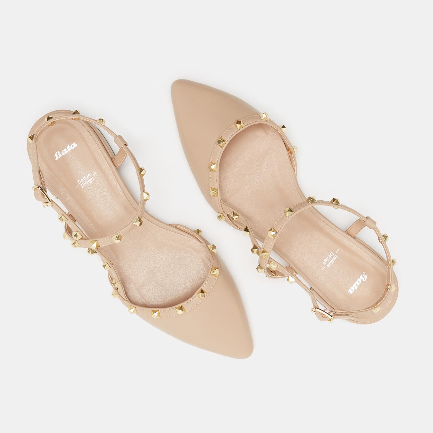 Bata Ballerines pointues cloutées plates