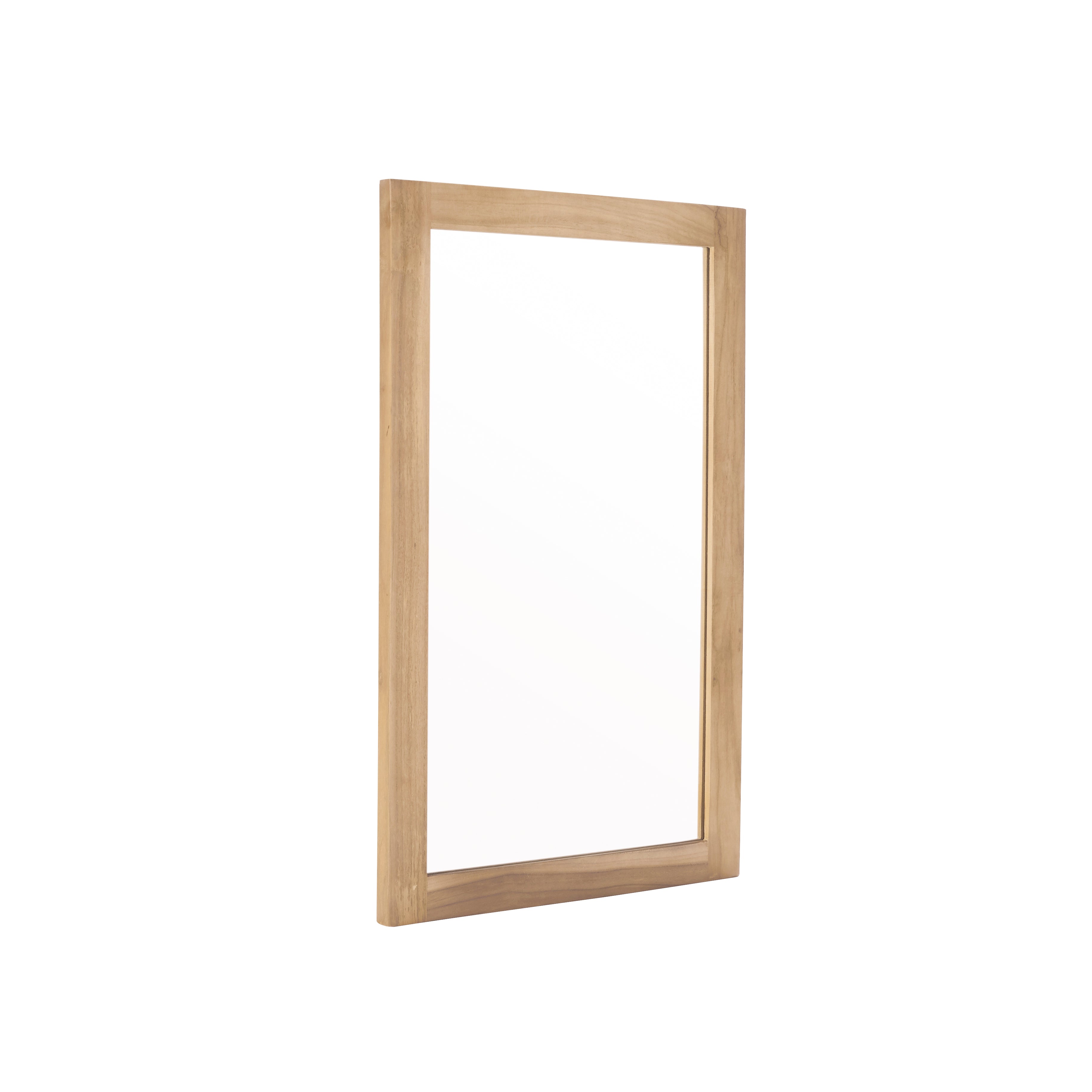 Berah Getah Miroir teck massif rectangulaire 80x50 cm naturel