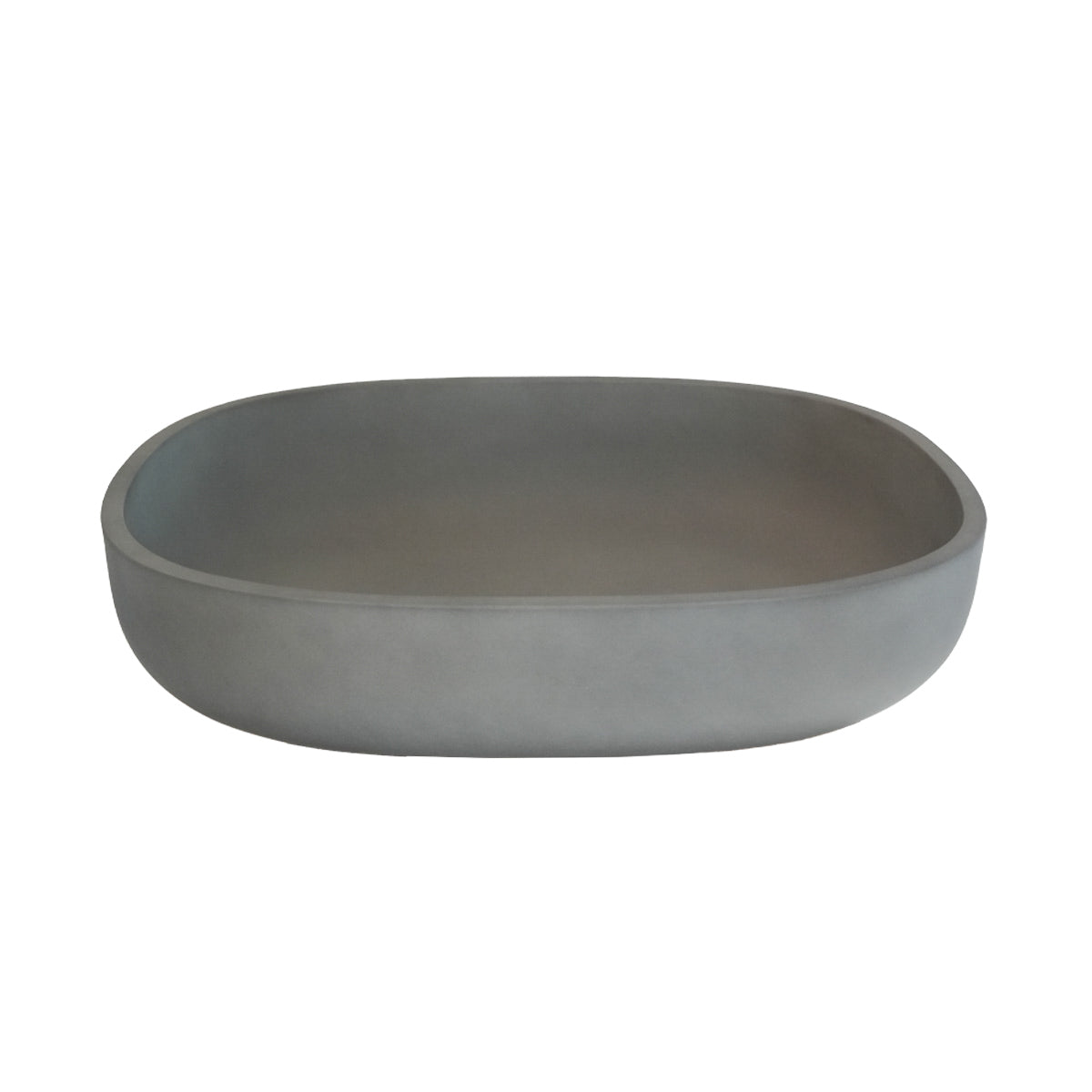 Berah Getah Lotus vasque béton gris ovale 50 cm à poser