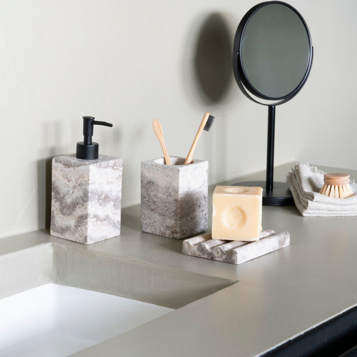 Andrea House distributeur savon marbre gris 150 ml