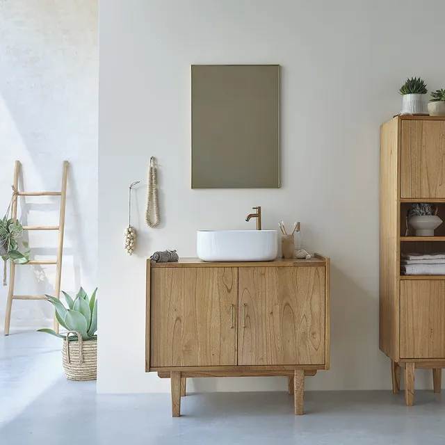 Berah Getah Fifties meuble sous vasque mindi 90 cm 2 portes