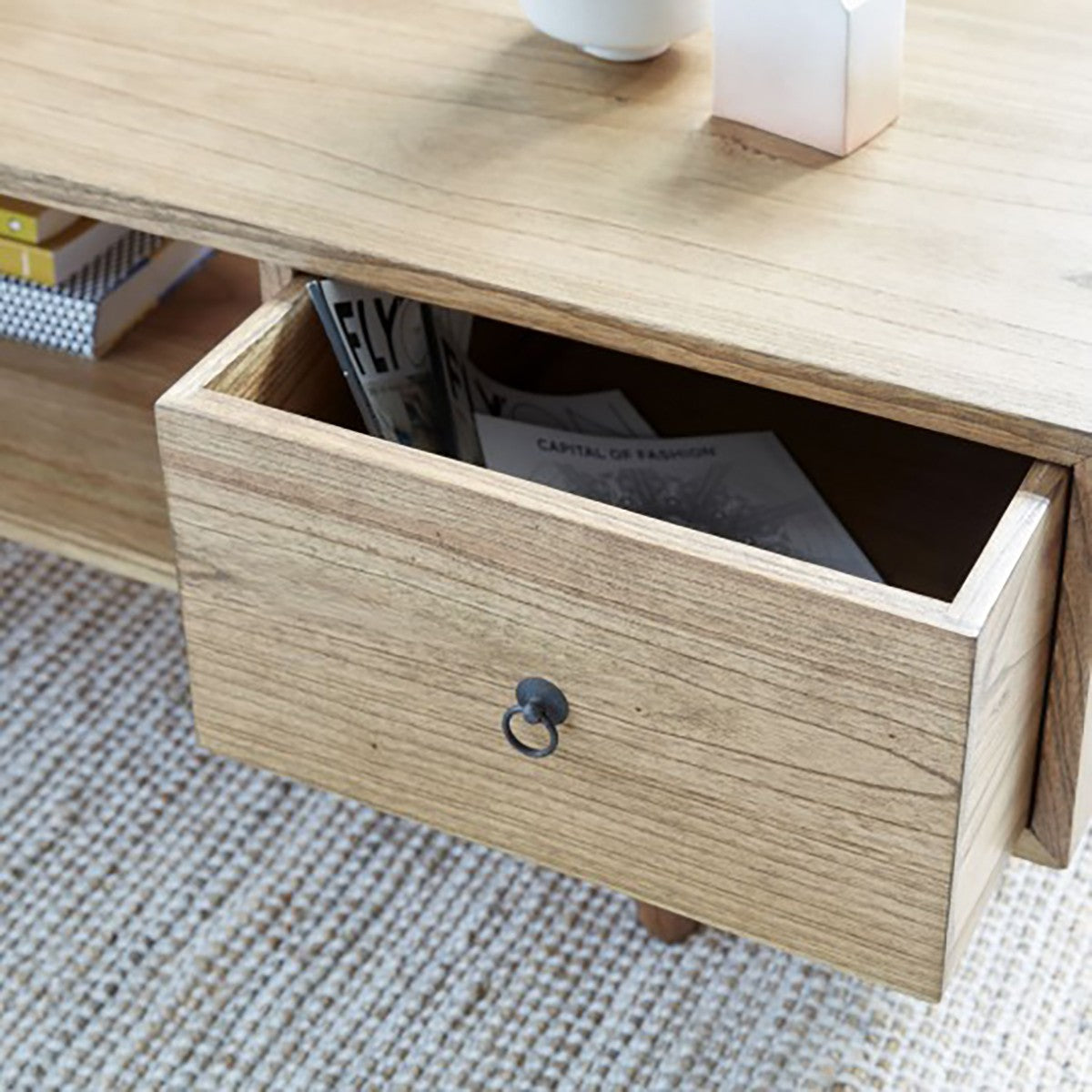 Berah Getah Oscar table basse mindi massif 120 cm