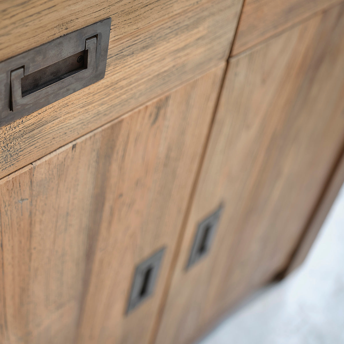 Berah Getah Cargo buffet teck recyclé 100 cm 2 tiroirs